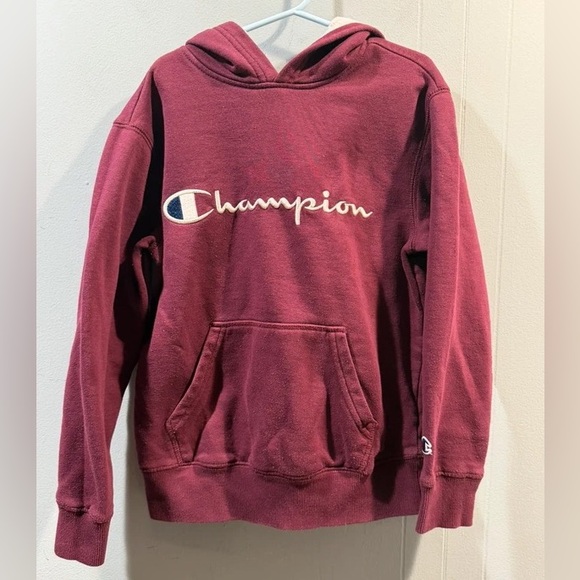 Champion Other - Champion Kids Burgundy Hoodie with White Logo